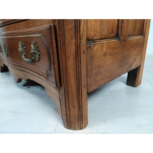 Wood Antique Style Chest of Drawers in Carved Walnut, 1950s For Sale - Image 7 of 18