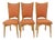 Mid-Century Dining Chairs in Beech and Red Moleskine, France, 1950s, Set of 6 For Sale