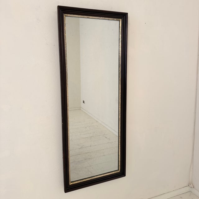 19th Century Antique German Lacquered and Silvered Wood Wall Mirror, 1870s For Sale - Image 5 of 8