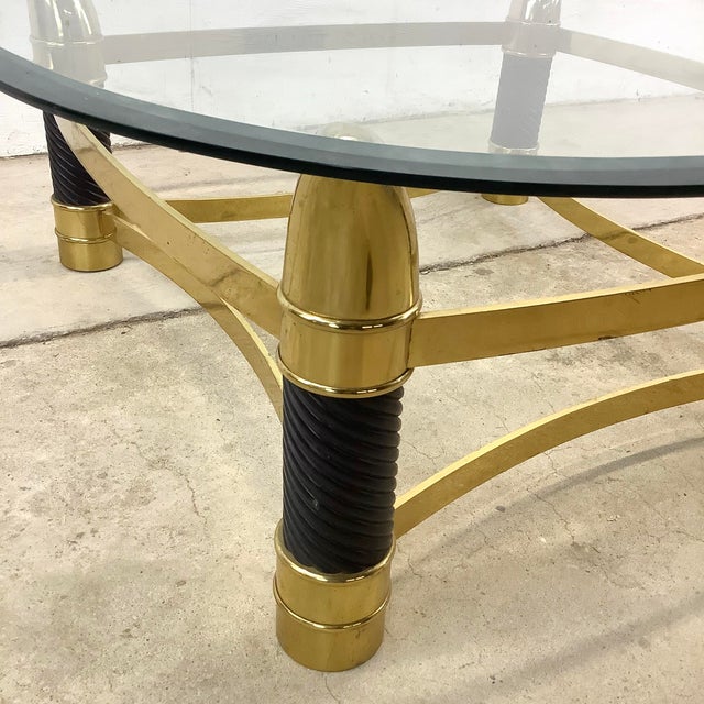 Metal Vintage Modern Tusk Coffee Table After Tommaso Barbi For Sale - Image 7 of 12