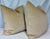 Custom pair of 22" pillows covered in Brunschwig & Fils "Autun Mohair" in color almond. These pillows have tapered corners...