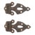 Pair of Mid 20th Century Dark Bronze Ice Box Hinges For Sale