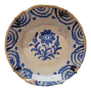 Mid 19th Century Spanish Ceramic Fajalauza Bowl From Granada For Sale