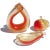 Seguso Murano Vintage Red Orange Gold Flecks Italian Art Glass Double Mouth Tube Flower Vase For Sale - Image 12 of 13