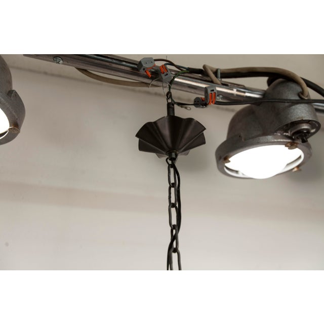 Metal Lantern-Style Ceiling Light in Pearlescent Glass, 1960s For Sale - Image 7 of 12