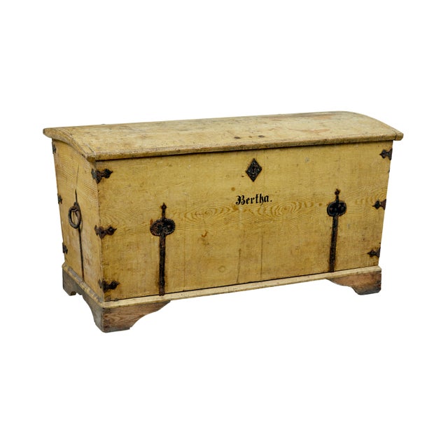 Antique Swedish Painted Pine Blanket Chest, 1850 For Sale - Image 11 of 11