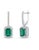 Natural 1.90cts Emerald & 0.72cts Diamond Earring in 14k White Gold For Sale - Image 4 of 8