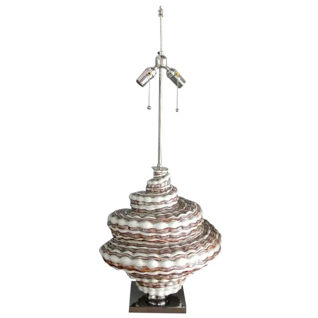 Oversized Snail Shell Ceramic Table Lamp For Sale