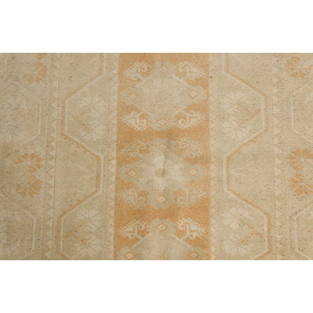 Textile Vintage Distressed Turkish Oushak Rug in Monochromatic Cream and Soft Sand For Sale - Image 7 of 10