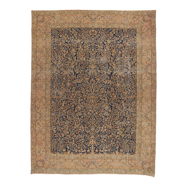 Antique Persian Millefleur Kerman Rug - 08'08 X 11'05 For Sale