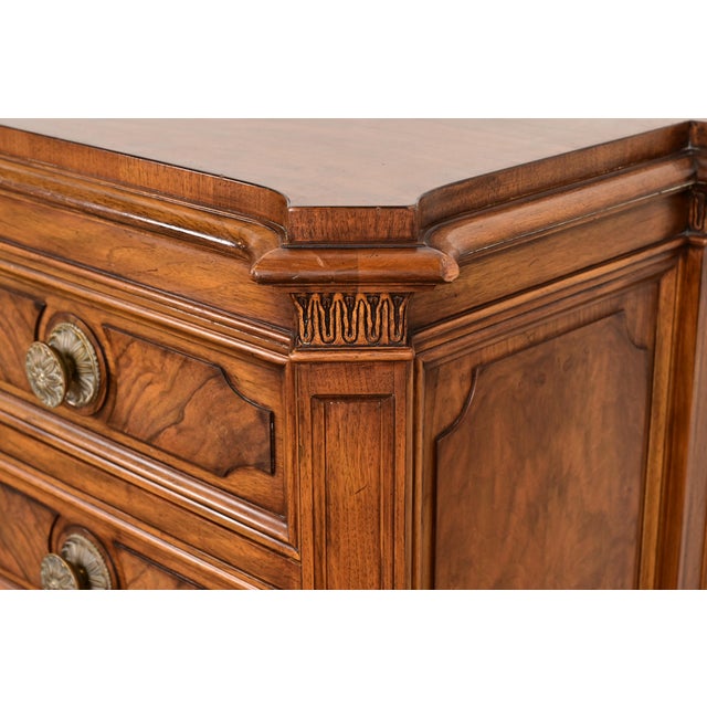 Karges French Regency Louis XVI Burled Walnut Triple Dresser or Credenza For Sale - Image 10 of 15