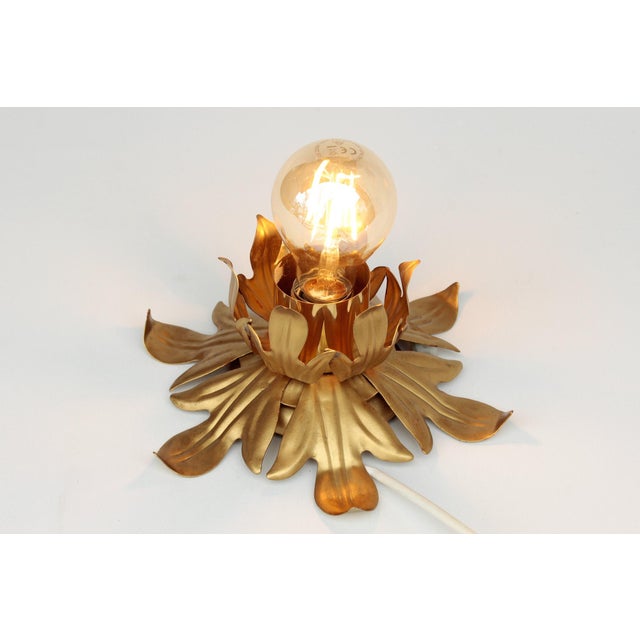 Hollywood Regency Small Gold-Plated Florentine Ceiling Light, 1970s For Sale - Image 3 of 7