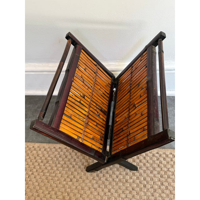Late 20th Century Late 20th Century Asian Bamboo Folding Magazine Rack For Sale - Image 5 of 9