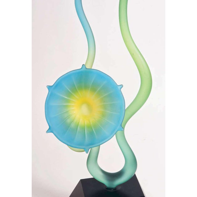 Contemporary Vintage Unsigned but Attributed to Warner Whitfield Glass Floral Sculpture For Sale - Image 3 of 7