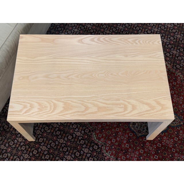 Organic Modern Bleached Oak Wood Side Table For Sale - Image 11 of 12