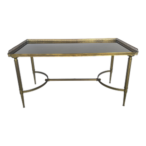 Maison Jansen Style, Brass Gallery Coffee Table, 1940s