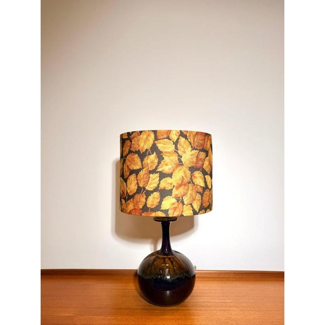 Vintage Table Lamp with Original Autumn Leaf Shade For Sale - Image 6 of 6