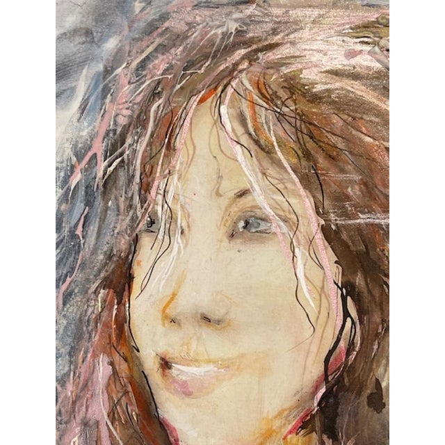 Original Acrylic & Ink on Canvas, Young Couple For Sale - Image 4 of 13