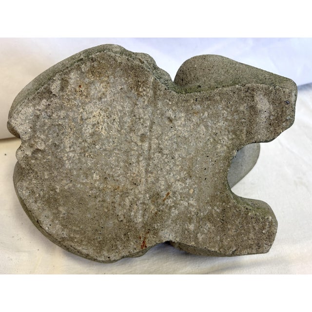 Vintage Cast Concrete Frog Garden Statue Symbolizing Rebirth, Fertility and Good Fortune For Sale - Image 12 of 12