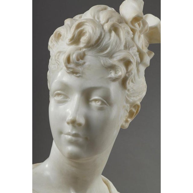 Henri Emile Allouard, Bust of a Woman, 1880, Marble For Sale - Image 14 of 18