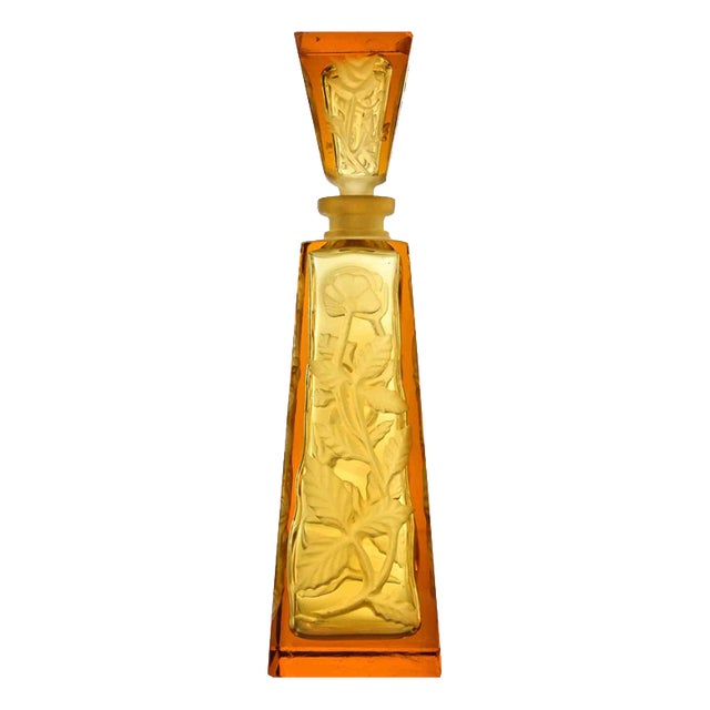 Art Nouveau French Glass Vase by Lanier, 1930s For Sale