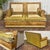 1930s Club sofa in leather and fabric - W=1.50m D=80cm H=80cm HA=40cm
