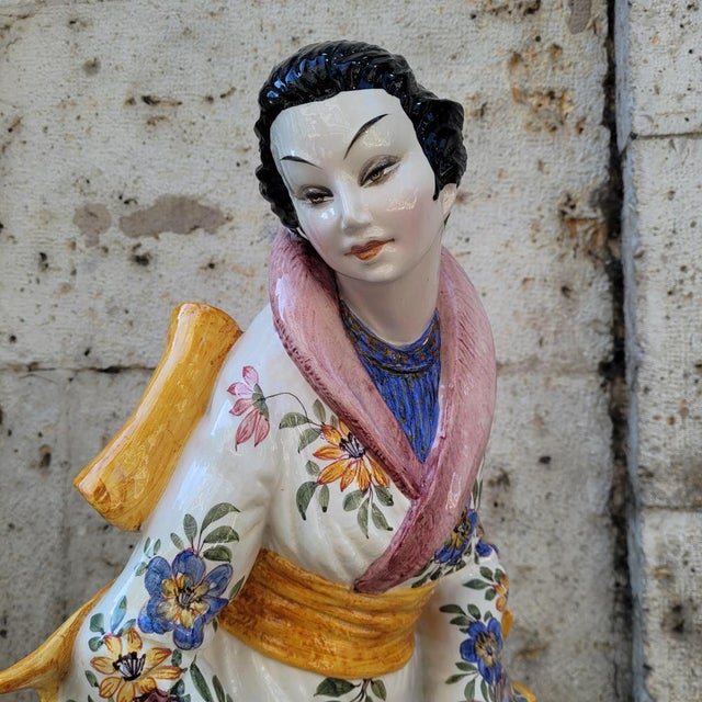 Geisha Ceramic Figure by Domenico Poloniato, Italy, 1960s For Sale - Image 14 of 18