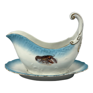 19th Century Imperial Crown China Antique Lobster Gravy Boat
