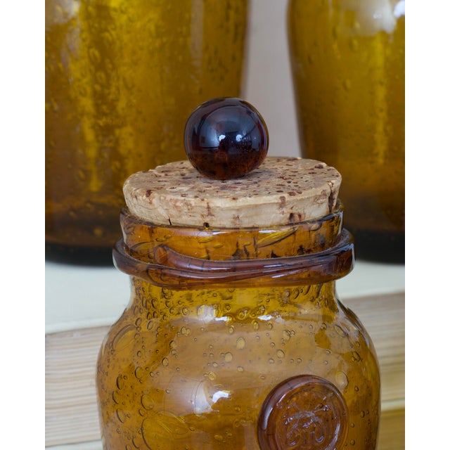 1960s French Glass Jars from Biot, 1960s, Set of 5 For Sale - Image 5 of 8