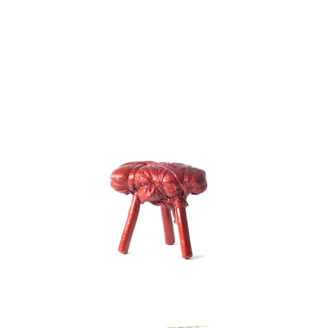 Contemporary Red 3-Legged No 2 Tripod Stool by Studio Wieki Somers For Sale - Image 3 of 3