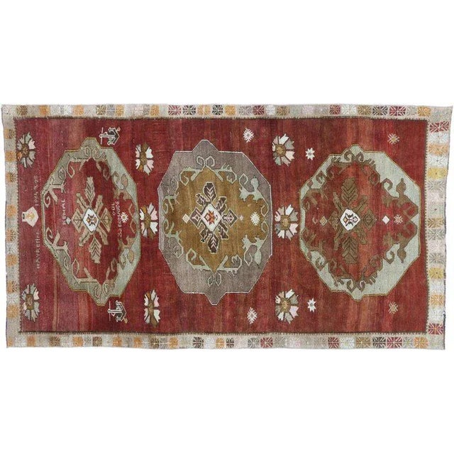 Mid 20th Century Vintage Turkish Oushak Rug - 06′00 × 10′07 For Sale - Image 5 of 7