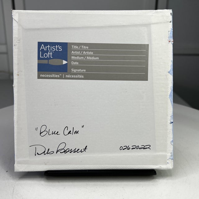 Paint "Blue Calm" Nature Scene Wall Art Acrylic Painting 6" X 6" Unframed For Sale - Image 7 of 7