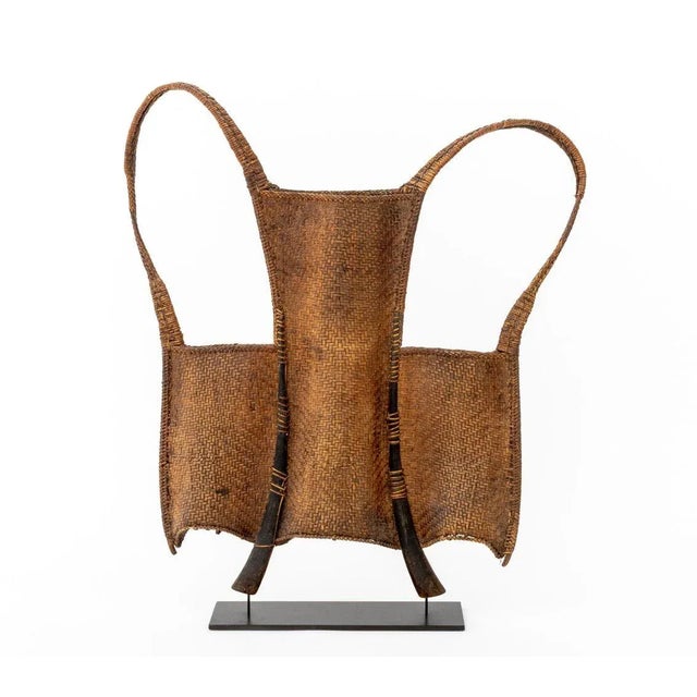 Vietnamese Woven Rattan Hunter Backpack For Sale - Image 9 of 9