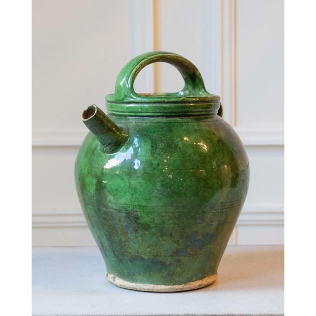Green-Glazed Terracotta Jug, Late 19th–Early 20th Century For Sale - Image 4 of 10