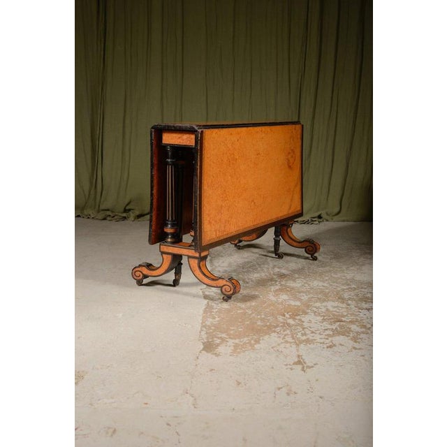 Brown Antique Victorian Amboyna Drop Leaf Coffee Table from Holtby & Co, 1860 For Sale - Image 8 of 13