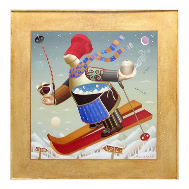 Anton Arkhipov "Vail Special" Original Art on Canvas Hand Signed Custom Frame For Sale