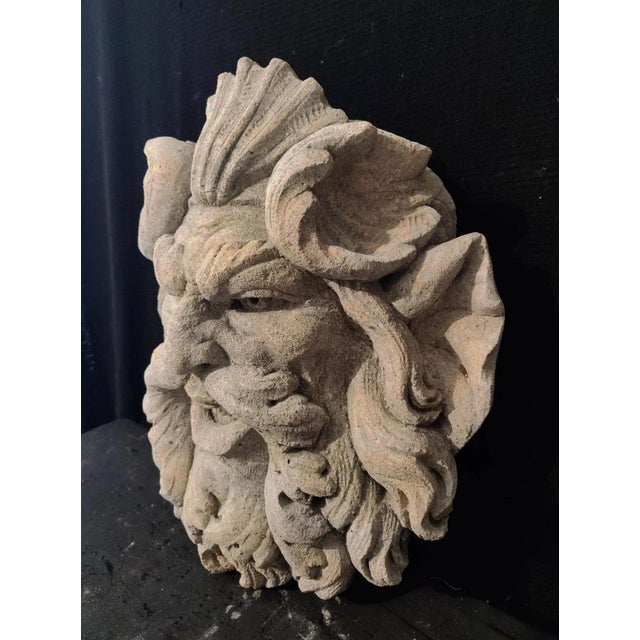 Satyr's Face in Vicenza Stone, Venice, 20th Century For Sale - Image 4 of 9