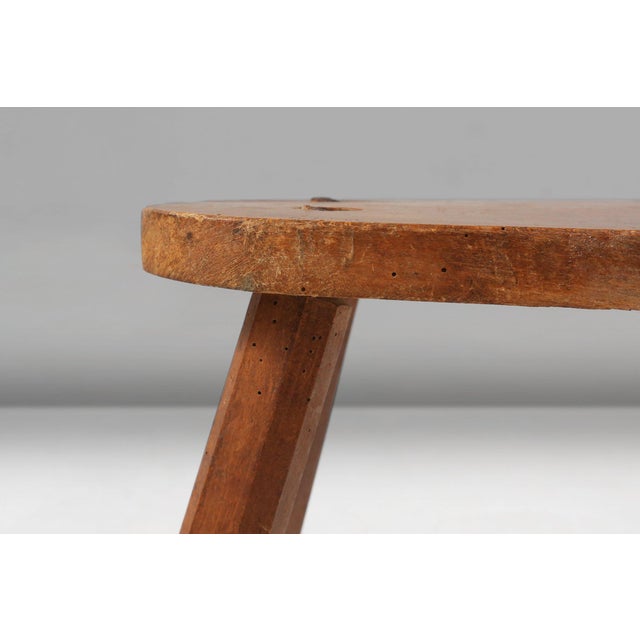 Rustic Wooden Tripod Stool, France, 1920s For Sale - Image 6 of 11