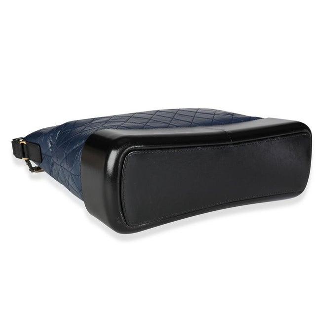 Animal Skin Black & Blue Quilted Calfskin Large Gabrielle Shopping Tote For Sale - Image 7 of 7