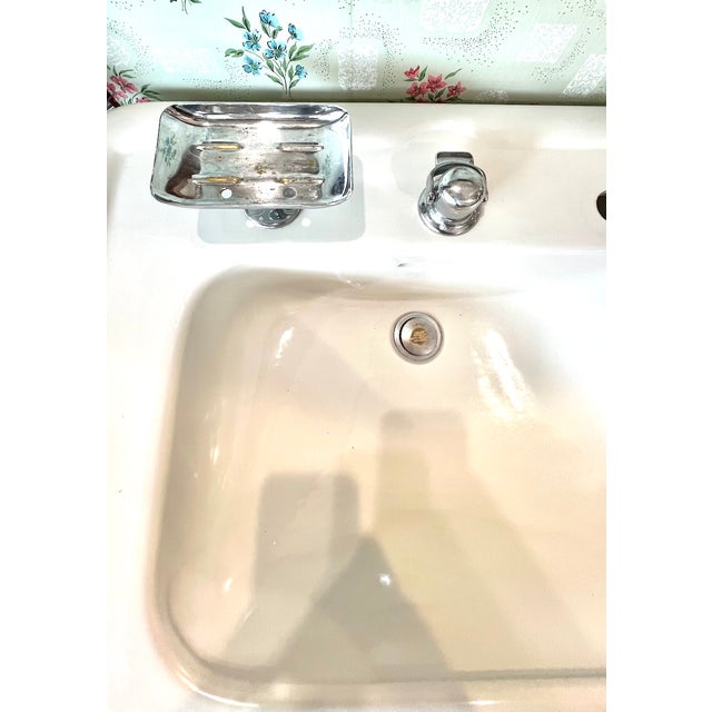 Antique Crane Pedestal Sink 1920's For Sale - Image 10 of 10