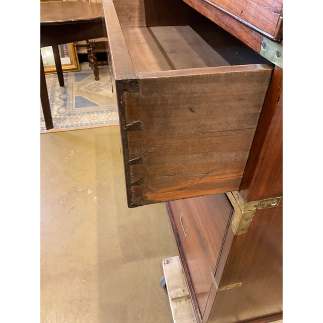 Wood 19th Century English Campaign Chest For Sale - Image 7 of 12