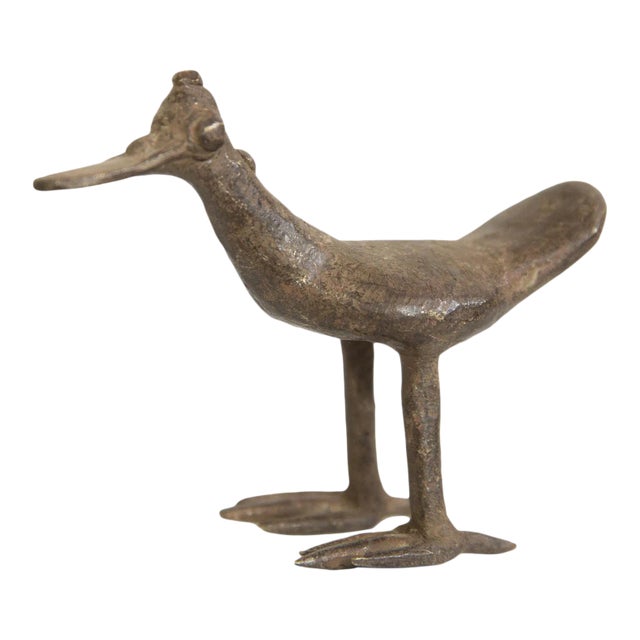 Vintage African Bronze Flat Billed Bird For Sale