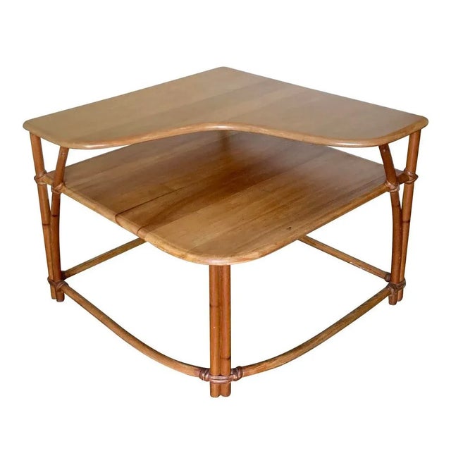 1940s Heywood Wakefield Bilevel Corner Table For Sale - Image 10 of 10