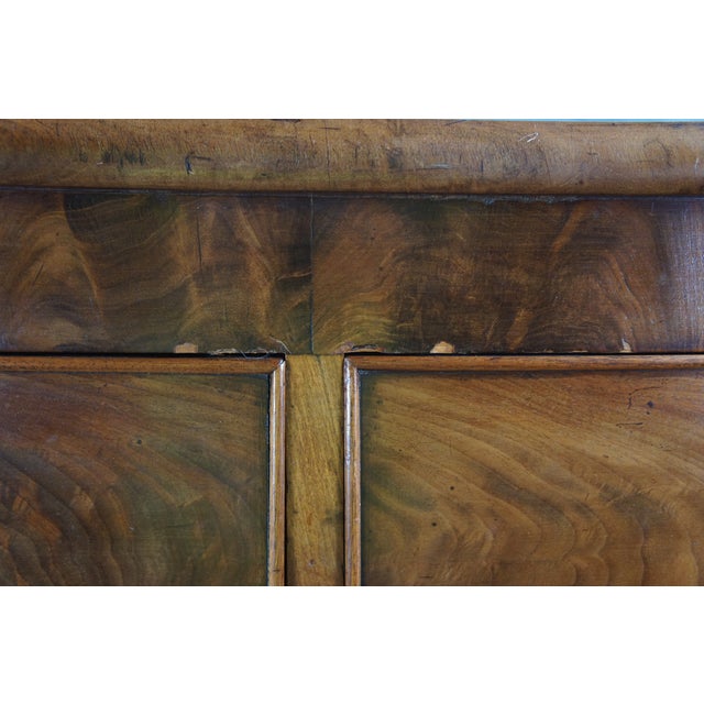 Mid 19th Century Antique Victorian Flame Mahogany Bow Front Tallboy Dresser Chest of Drawers For Sale - Image 12 of 14