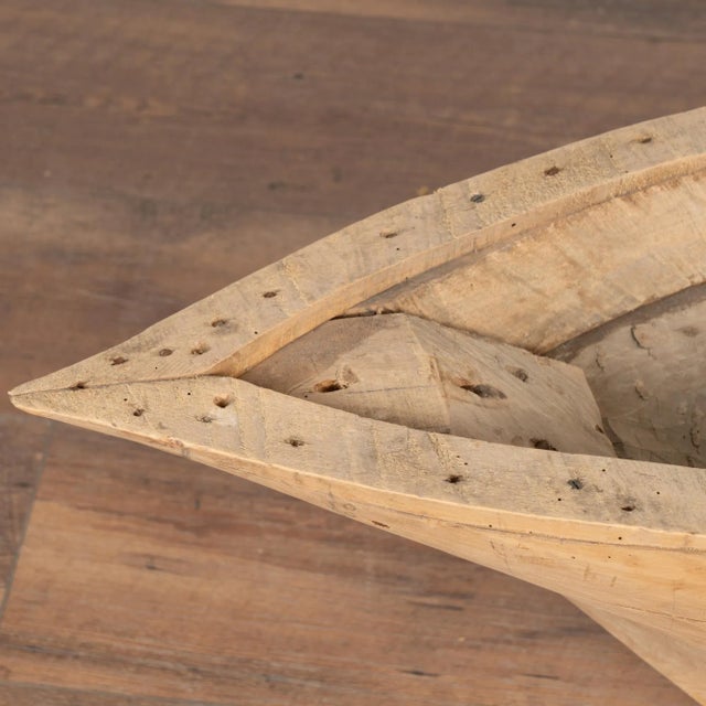Brown Hand Crafted Large Wooden Model Boat, Denmark Circa 1900's For Sale - Image 8 of 10