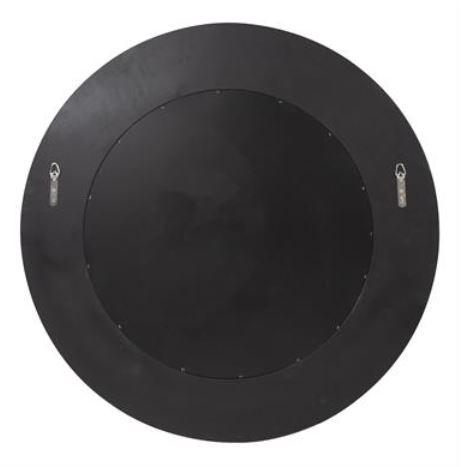 Our Camelot Mirror is an interesting piece featuring a round wood frame characterized by a scaled textured metal overlay....