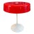 1960s Mod White Tulip Based + Red Glass Lamp by Temde of Switzerland For Sale