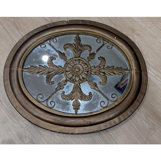 Oval Ornament Mirror For Sale - Image 4 of 4