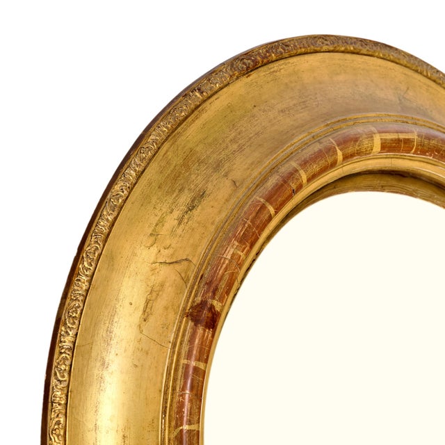 Gold French Antique, Convex “Sorciere” Mirror, Circa 1920 For Sale - Image 8 of 9