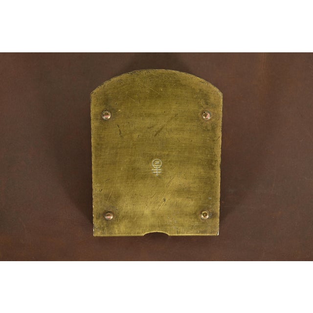 Roycroft Arts & Crafts Brass Finished Hammered Copper Perpetual Desk Calendar Frame For Sale - Image 10 of 13
